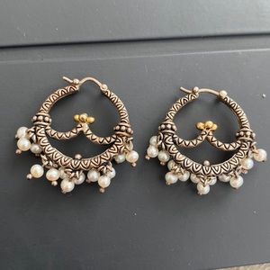 Barbara Bixby sterling, 18k gold, pearl earrings